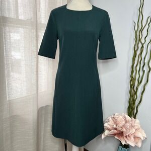 MM Lafleur Emily Dress Square Neck Pockets A Line Emerald Green Women's Size 2